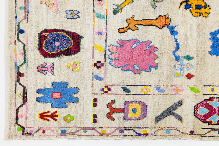 Modern Turkish Oushak Wool Rug 10 X 14