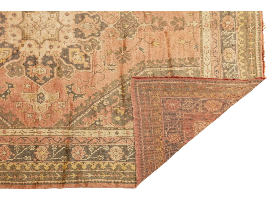 Antique Turkish Oushak Wool Rug 10 X 11