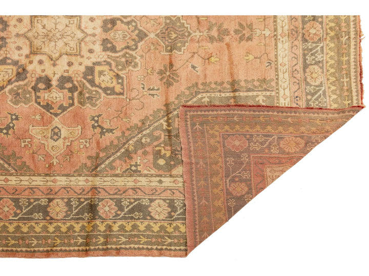 Antique Turkish Oushak Wool Rug 10 X 11