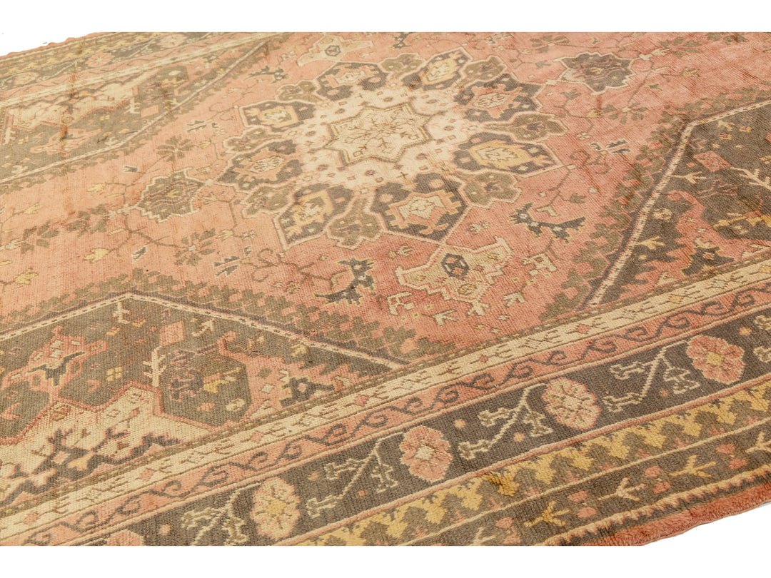 Antique Turkish Oushak Wool Rug 10 X 11