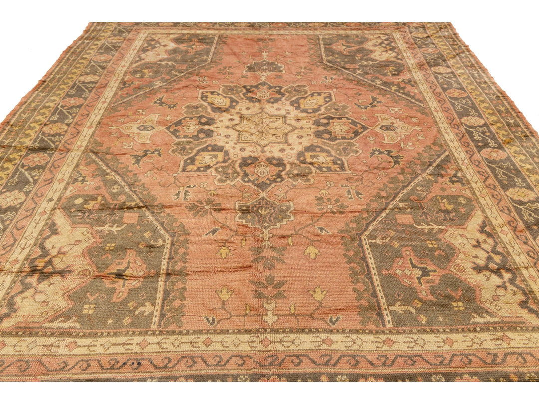 Antique Turkish Oushak Wool Rug 10 X 11