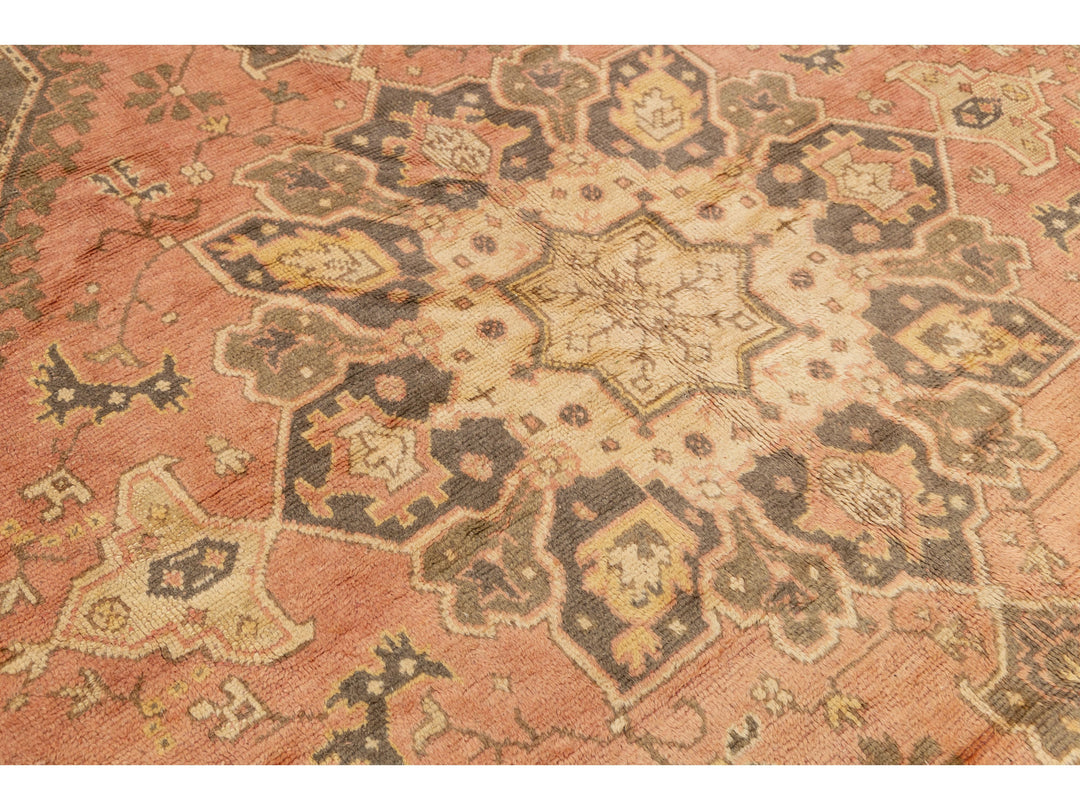 Antique Turkish Oushak Wool Rug 10 X 11