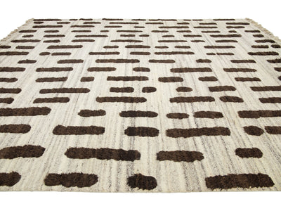 Modern Moroccan Wool Rug 12 X 15