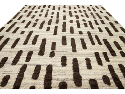 Modern Moroccan Wool Rug 12 X 15