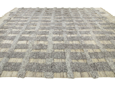 Modern Moroccan Wool Rug 12 X 15