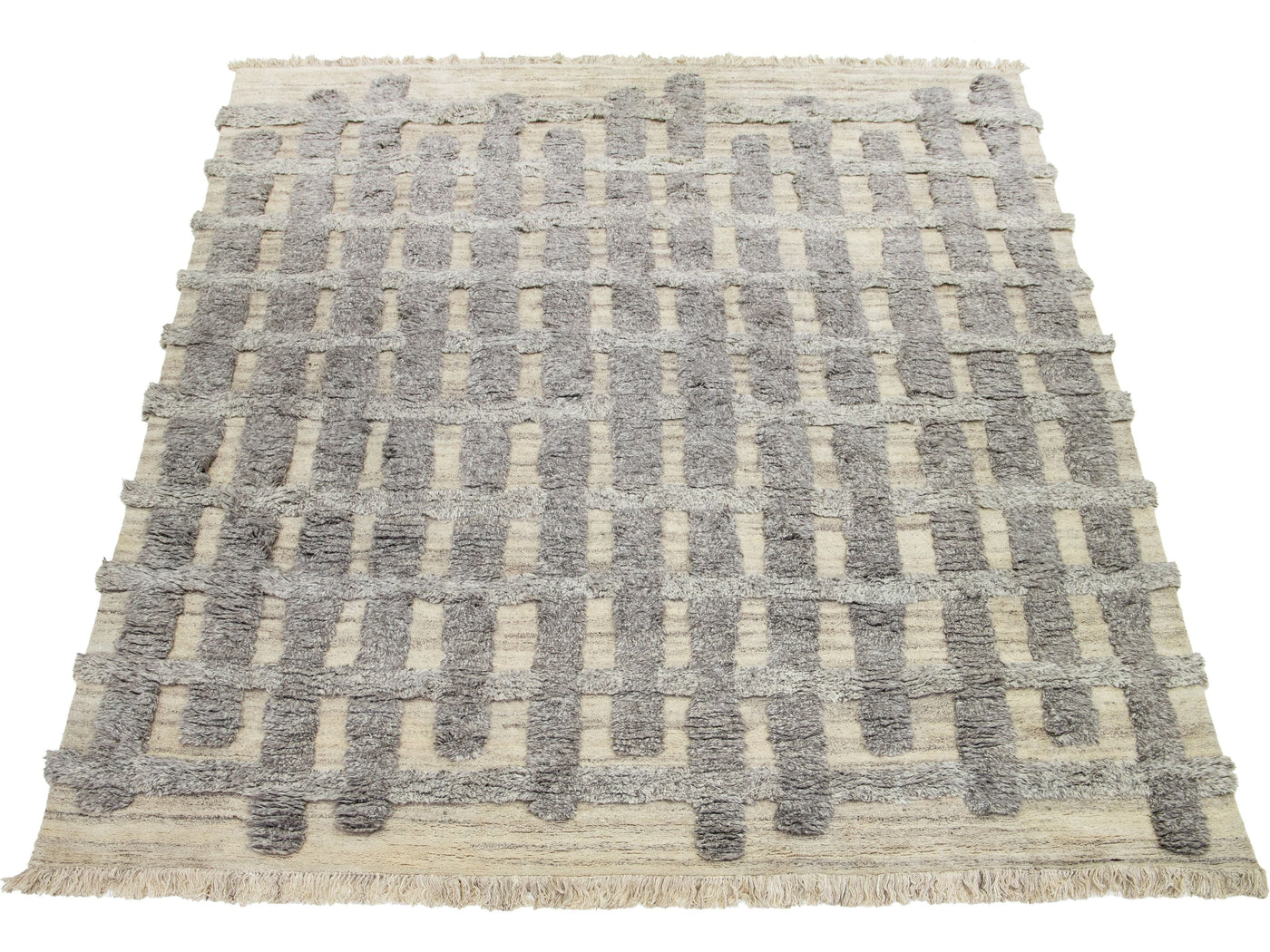 Modern Moroccan Wool Rug 12 X 15