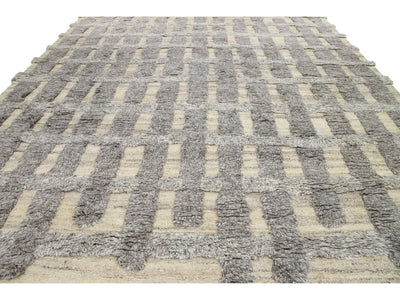 Modern Moroccan Wool Rug 12 X 15