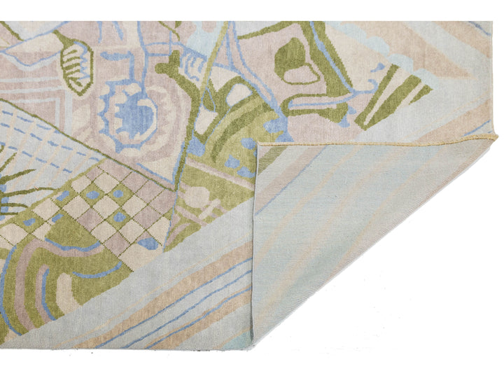 Modern Art Deco Wool Rug 10 X 15