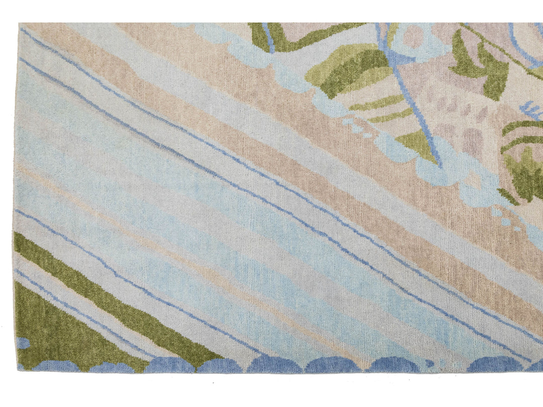 Modern Art Deco Wool Rug 10 X 15