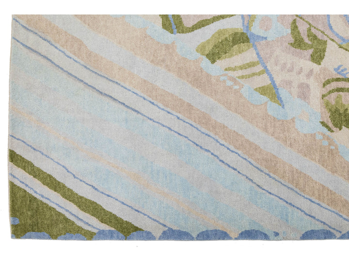 Modern Art Deco Wool Rug 10 X 15