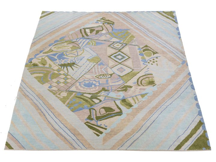 Modern Art Deco Wool Rug 10 X 15