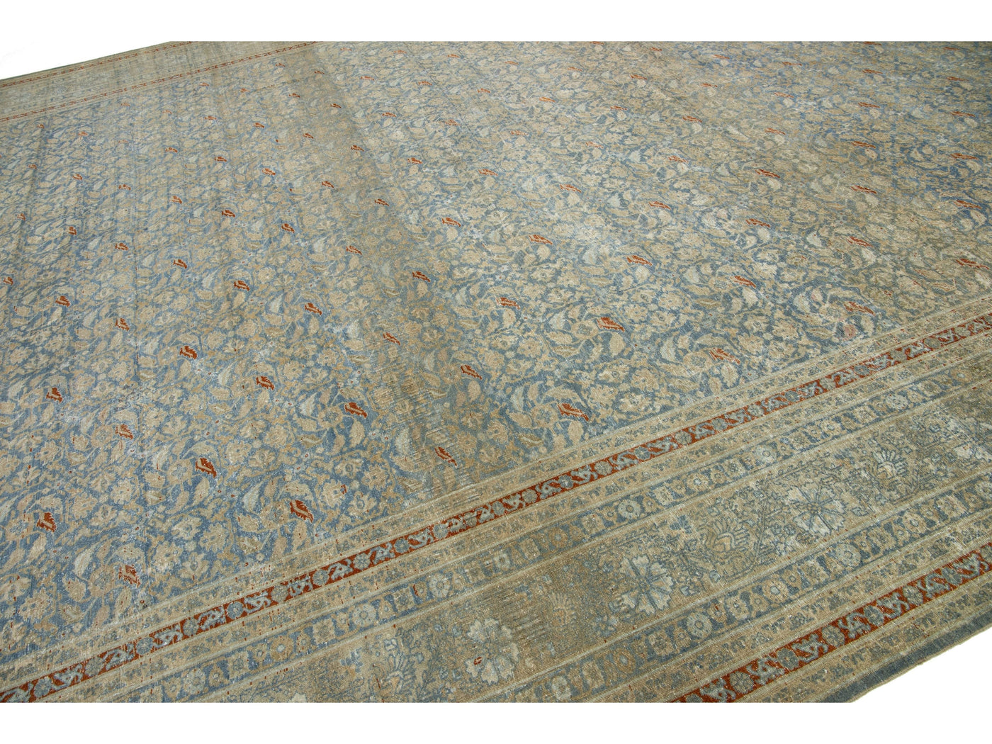 Antique Tabriz Wool Rug 13 X 19