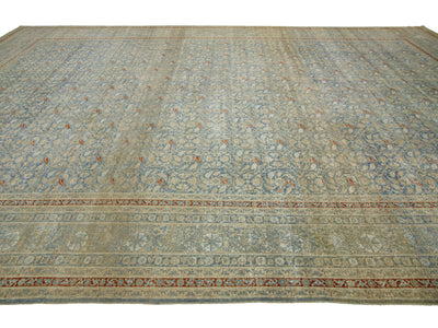 Antique Tabriz Wool Rug 13 X 19