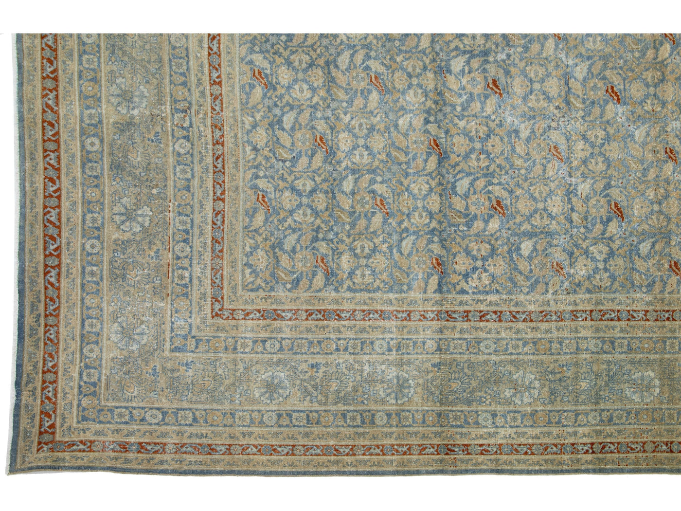 Antique Tabriz Wool Rug 13 X 19