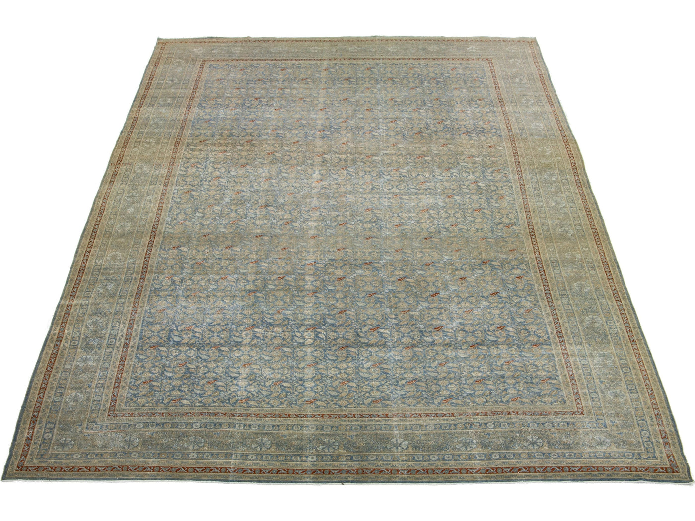 Antique Tabriz Wool Rug 13 X 19