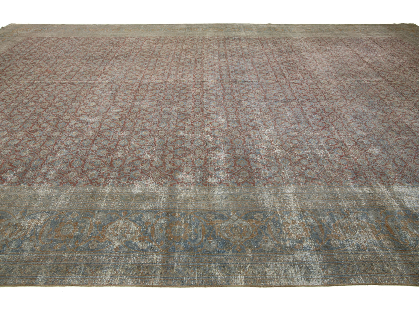 Antique Tabriz Wool Rug 14 X 22