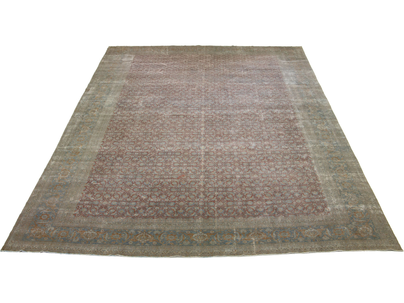 Antique Tabriz Wool Rug 14 X 22