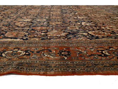 Antique Tabriz Wool Rug 11 X 15