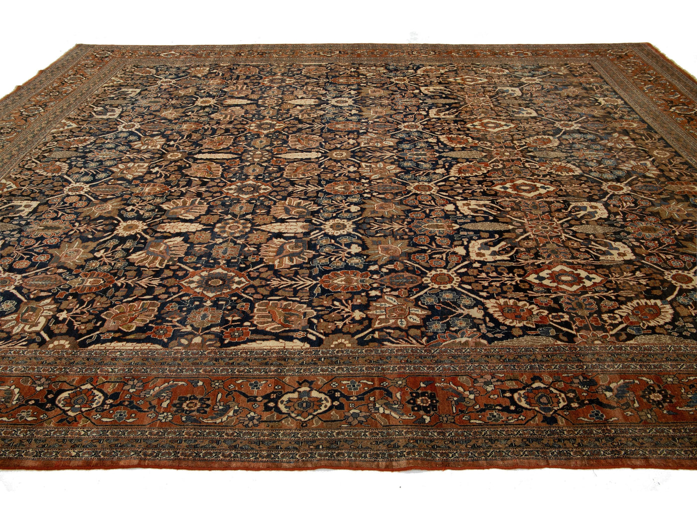 Antique Tabriz Wool Rug 11 X 15