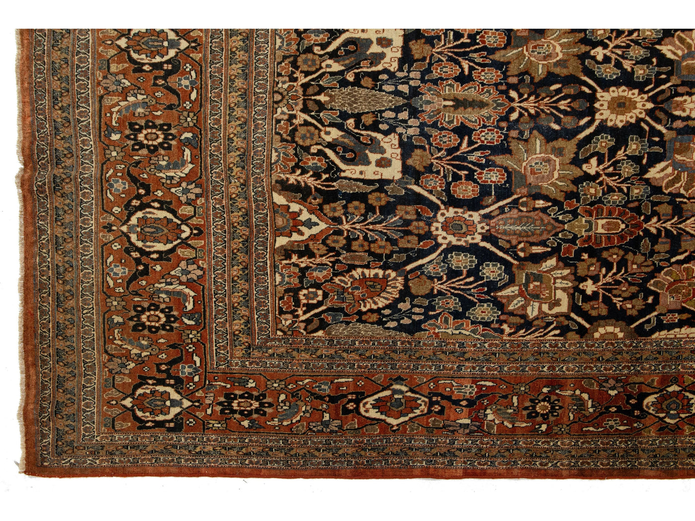 Antique Tabriz Wool Rug 11 X 15