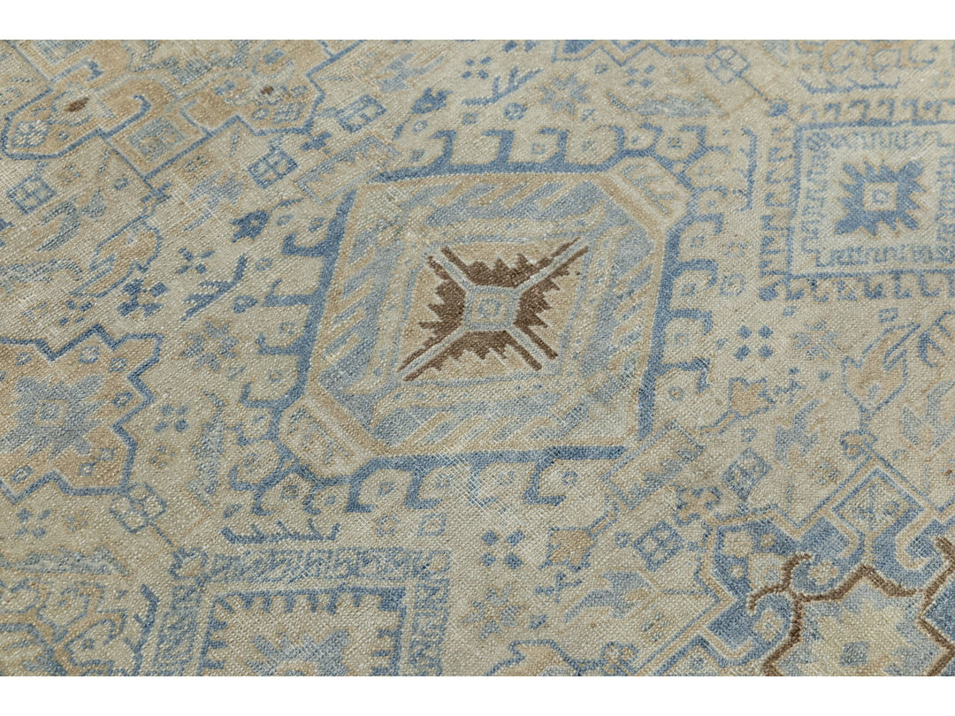 Antique Heriz Wool Rug 9 X 12
