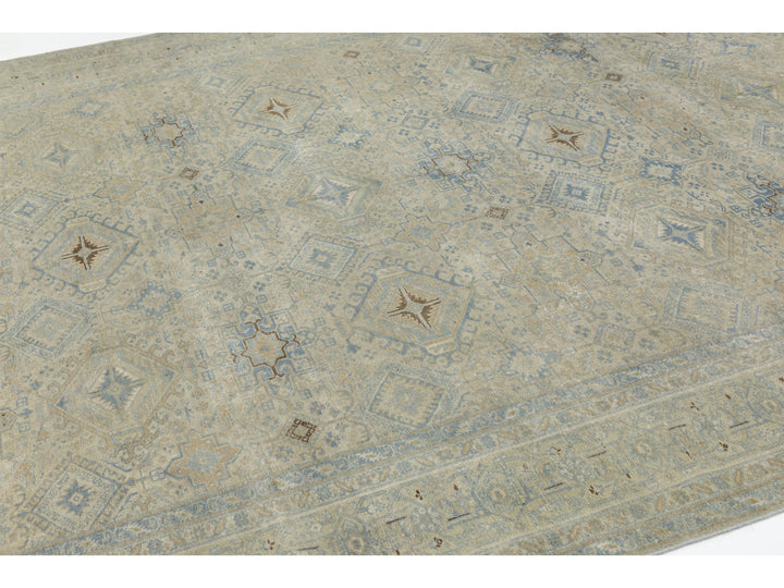 Antique Heriz Wool Rug 9 X 12