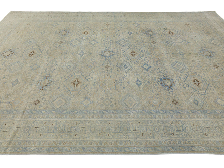 Antique Heriz Wool Rug 9 X 12