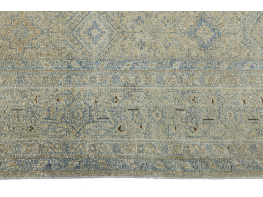 Antique Heriz Wool Rug 9 X 12