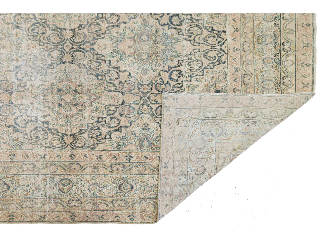 Antique Kerman Wool Rug 11 X 17