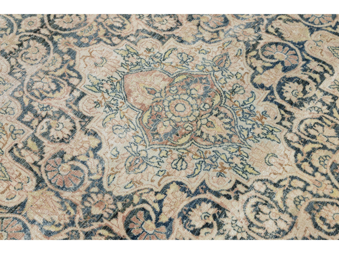 Antique Kerman Wool Rug 11 X 17