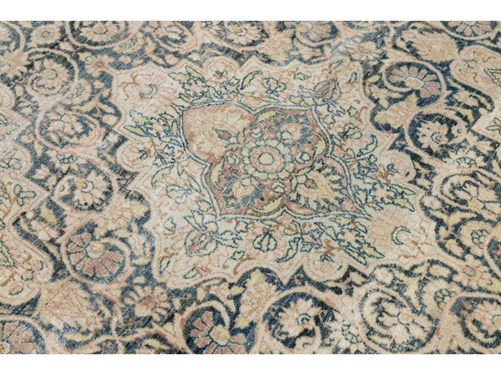 Antique Kerman Wool Rug 11 X 17