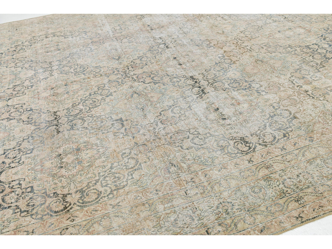 Antique Kerman Wool Rug 11 X 17