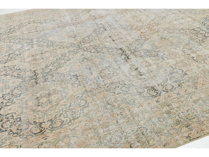 Antique Kerman Wool Rug 11 X 17