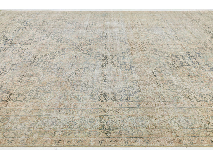 Antique Kerman Wool Rug 11 X 17