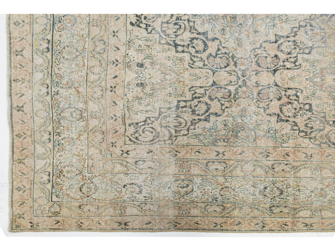 Antique Kerman Wool Rug 11 X 17