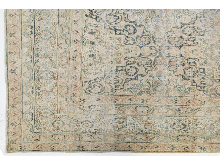 Antique Kerman Wool Rug 11 X 17