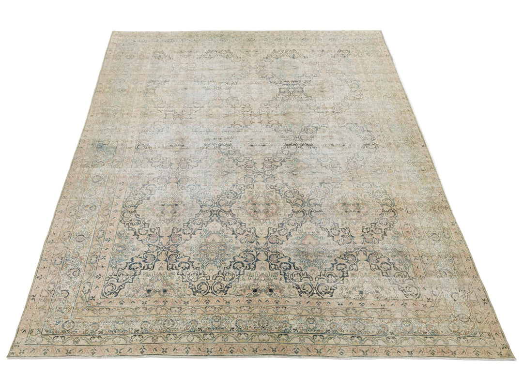 Antique Kerman Wool Rug 11 X 17
