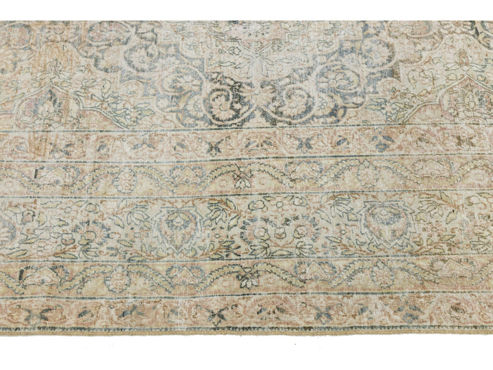 Antique Kerman Wool Rug 11 X 17