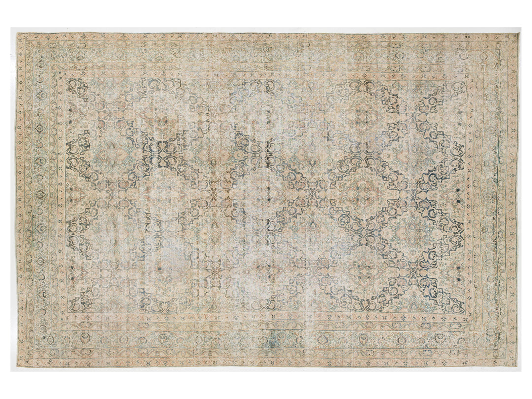 Antique Kerman Wool Rug 11 X 17