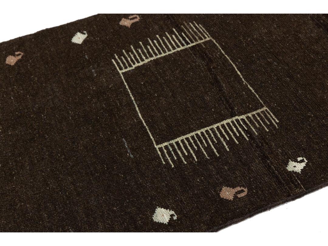 Modern Gabbeh Wool Rug 3 X 6
