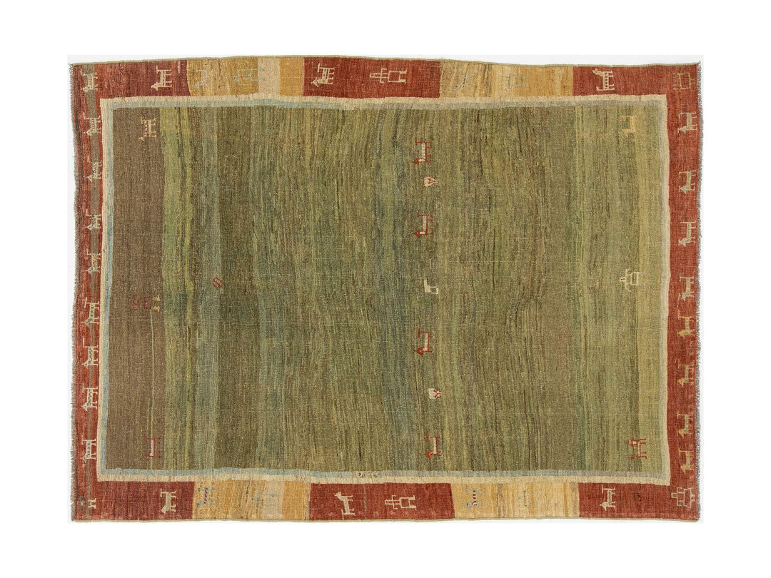 Modern Gabbeh Wool Rug 5 X 7