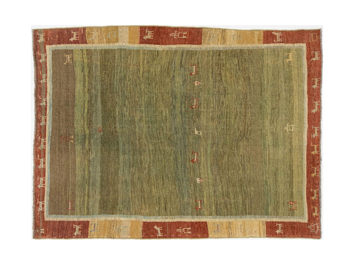Modern Gabbeh Wool Rug 5 X 7