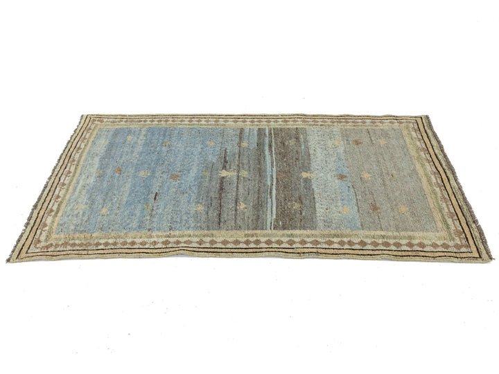 Modern Gabbeh Wool Rug 3 X 7