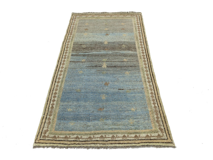 Modern Gabbeh Wool Rug 3 X 7