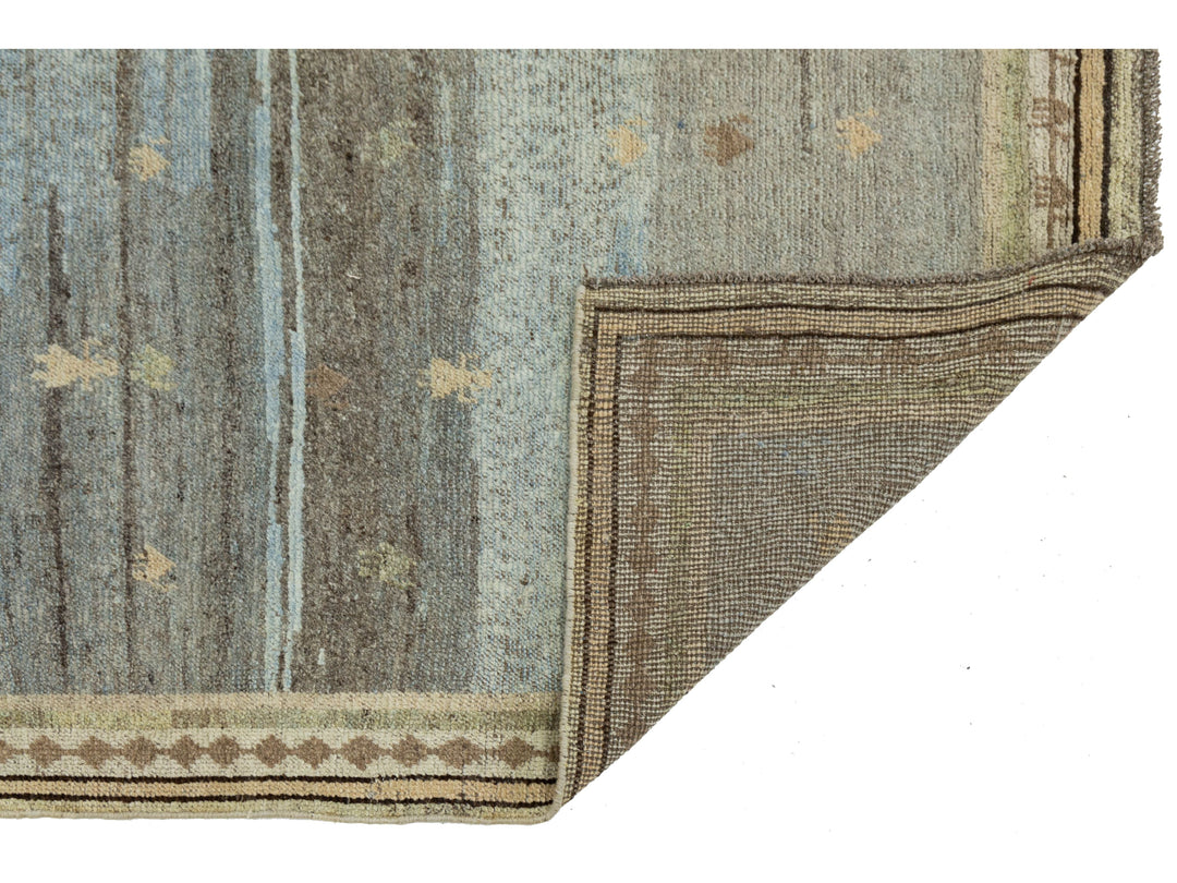 Modern Gabbeh Wool Rug 3 X 7
