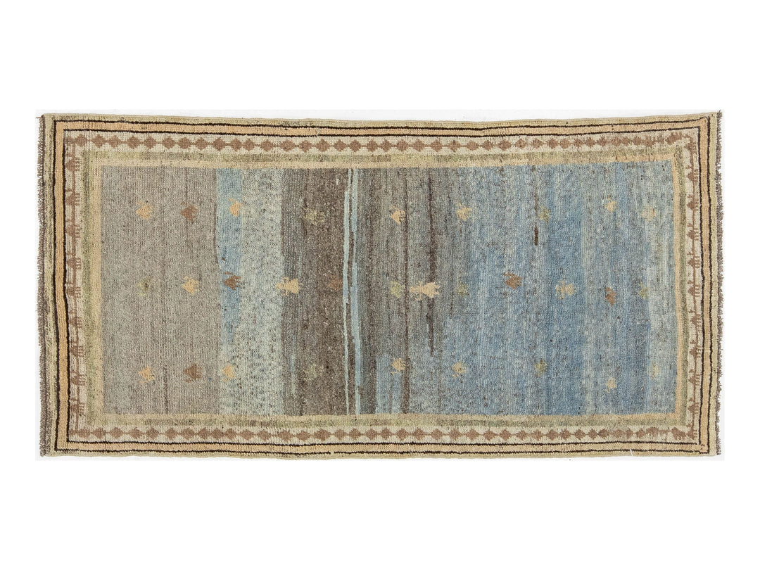 Modern Gabbeh Wool Rug 3 X 7