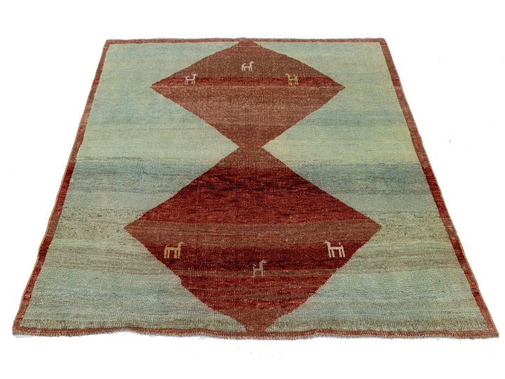 Modern Gabbeh Wool Rug 5 X 5
