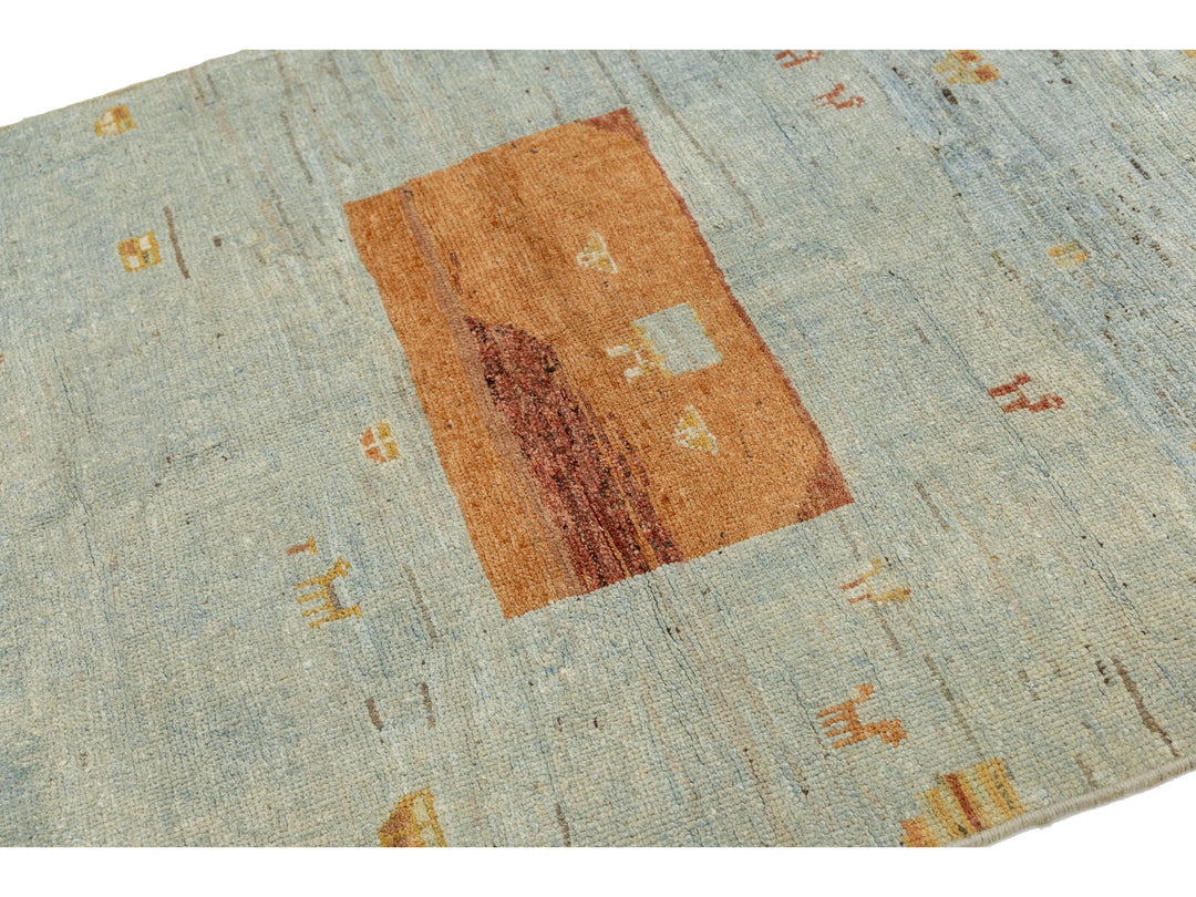 Modern Gabbeh Wool Rug 4 X 6