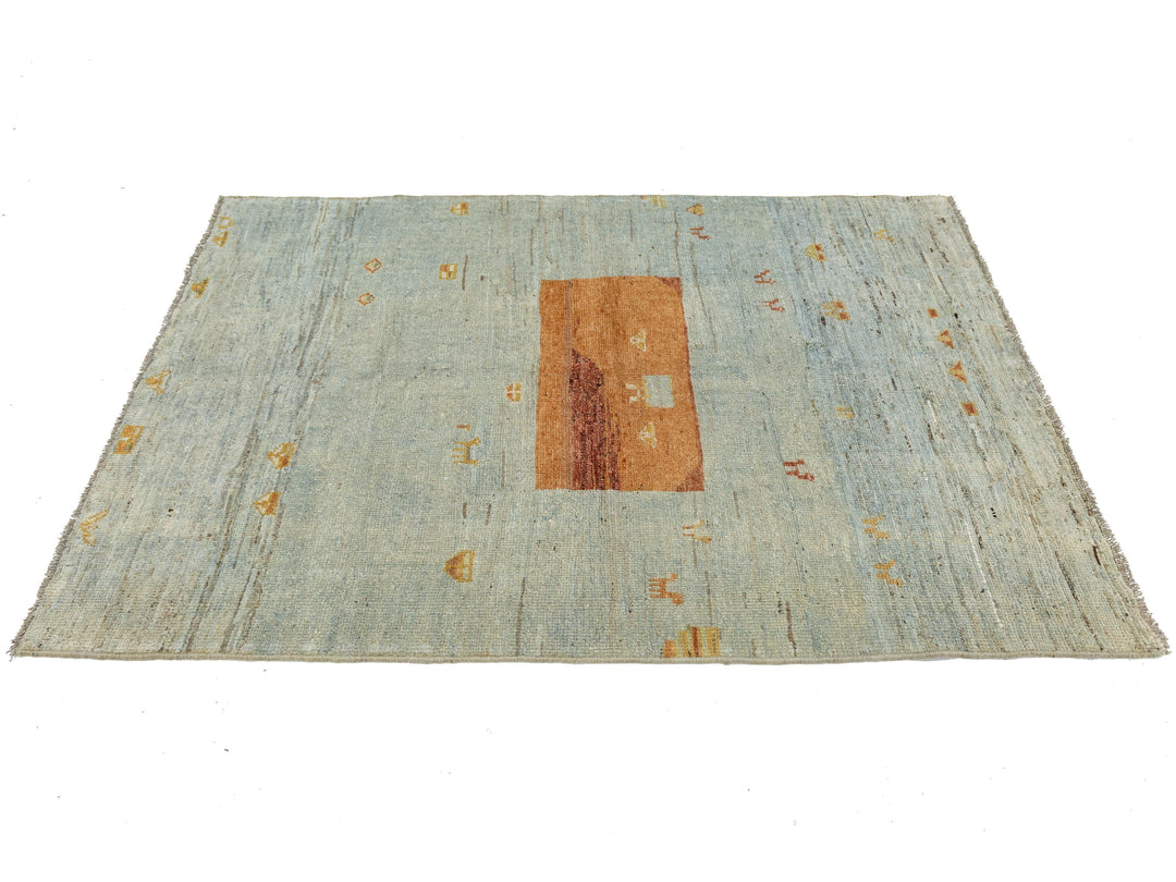 Modern Gabbeh Wool Rug 4 X 6