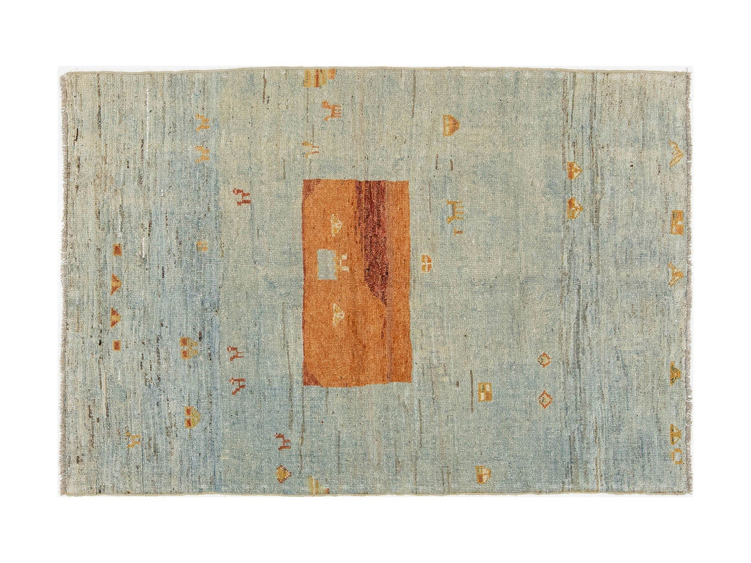 Modern Gabbeh Wool Rug 4 X 6